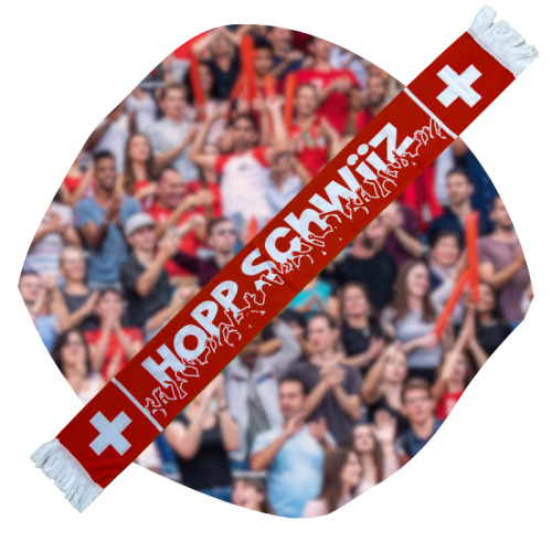 Preview: Hopp Schwiiz Switzerland Fan Scarf (silk look)