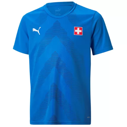 Switzerland Goalkeeper Children WC Jersey without SFV Logo blue - 2022-23
