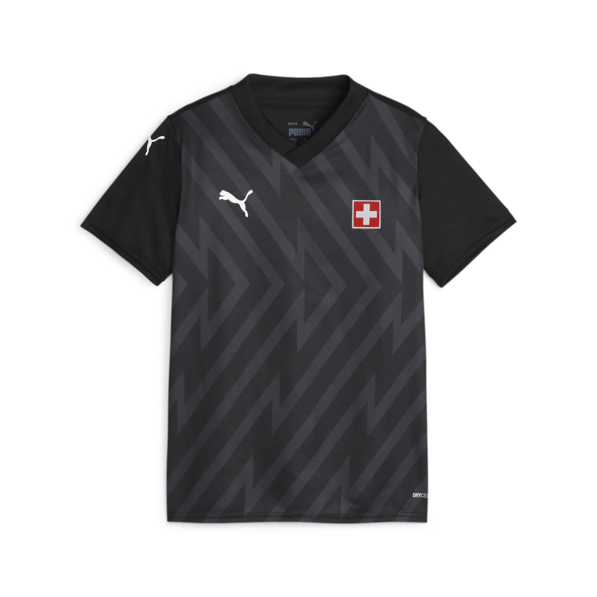 Schweiz Kinder Torwart EM Trikot ohne SFV Logo schwarz 2024-25