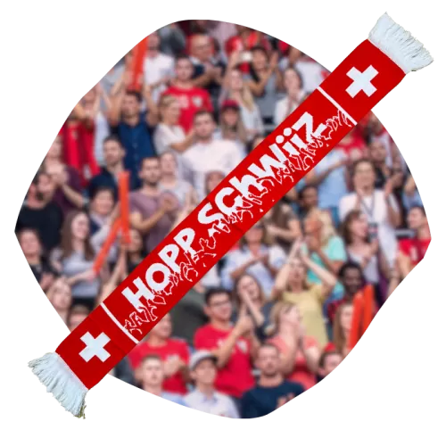Hopp Schwiiz Fan Schal (Strickoptik)