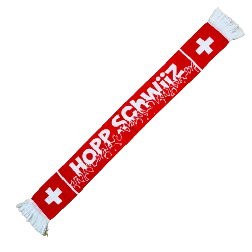 Hopp Schwiiz Fan Schal (Strickoptik)
