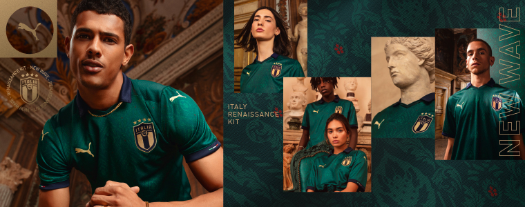 Herren Italien Italy Third Shirt Trikot Ersatztrikot Kurzarm 2020/21 Fußball DE 